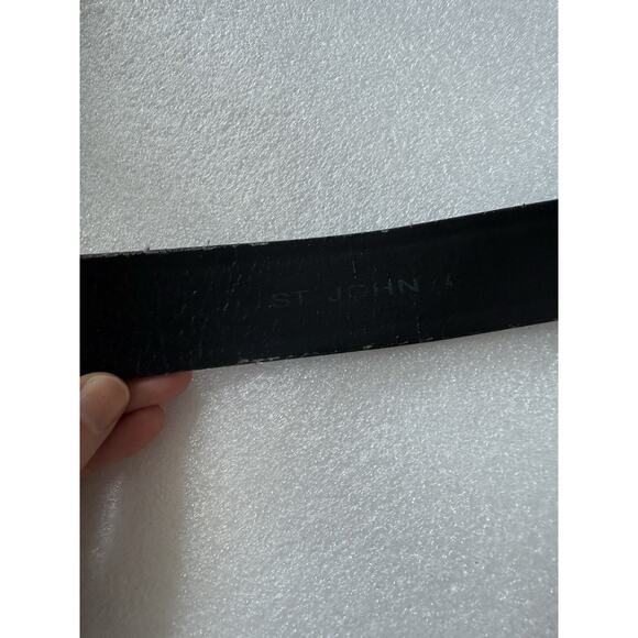 ST. John Belt Black Leather Gold X Hardware Buckle Size 4